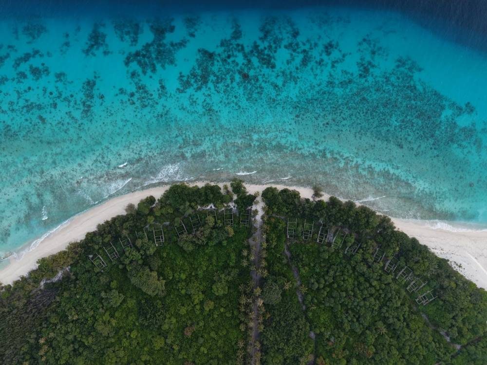 The Uligan shoreline and lagoon from the air